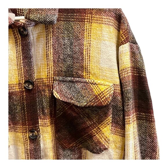 Prettygarden Womens Long Sleeve Plaid Shacket Jacket With Button Front Pockets L - Picture 4 of 11